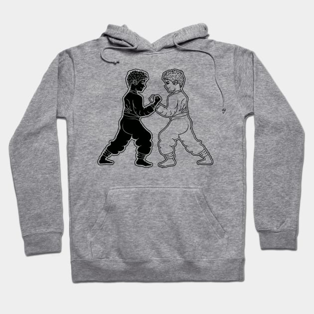 children facing each other Hoodie by bloomroge